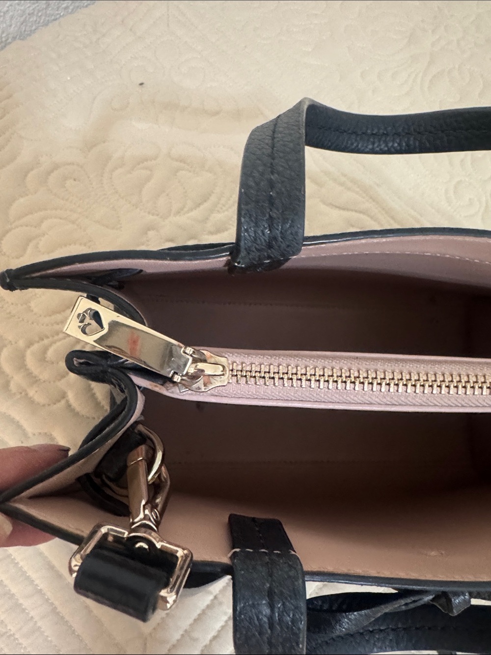 kate spade Black Pebbled Leather Tassel Satchel - Picture 8 of 9